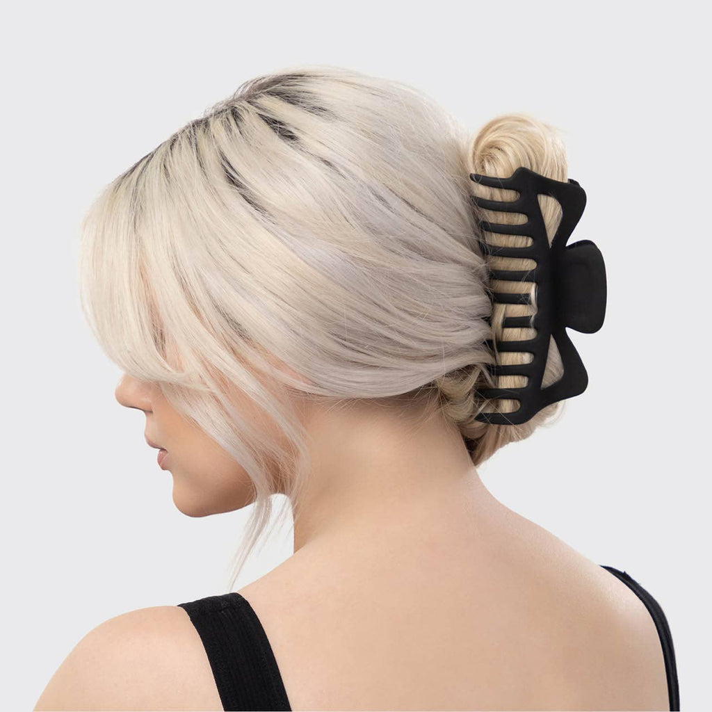 KITSCH - Recycled Plastic Jumbo Classic Claw Clips 2pc - Black & Tort
