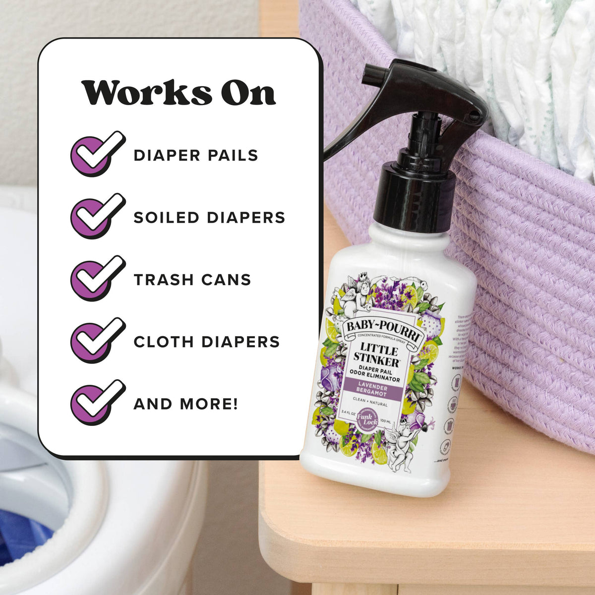 ~Pourri - Baby~Pourri Little Stinker Diaper Pail Odor Eliminator 3.4oz