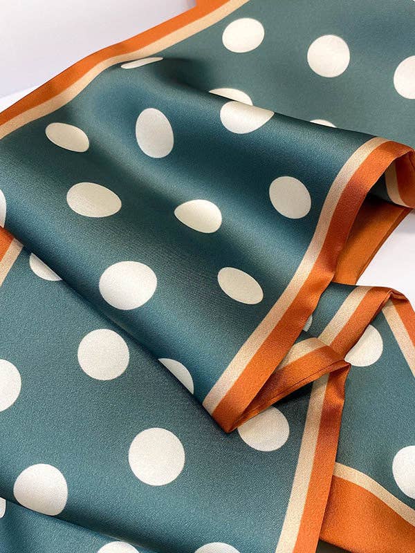 Sheer Trend - Vintage Polka-Dot Striped Printed Scarf