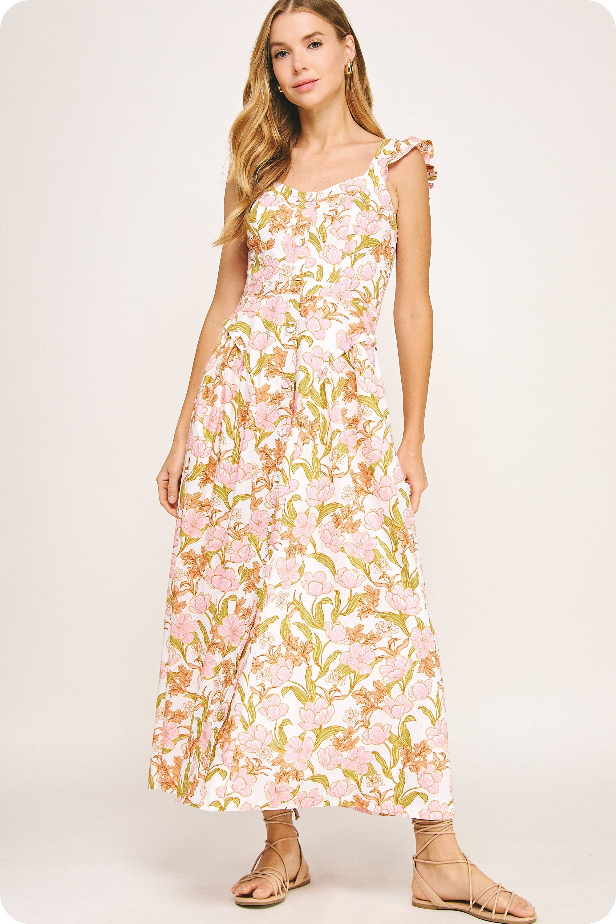 Strut & Bolt - Floral Fit and Flare Maxi Dress