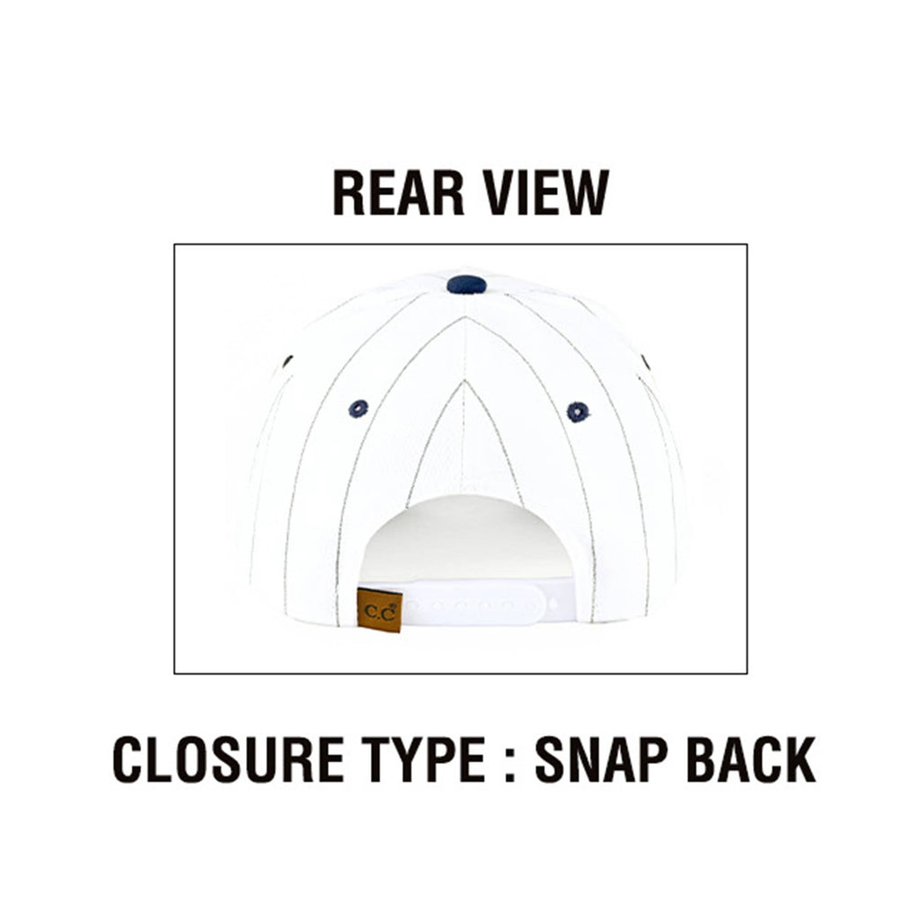 Hana - C.C HOME RUN Letter Stripe Two Tone Trucker Cap