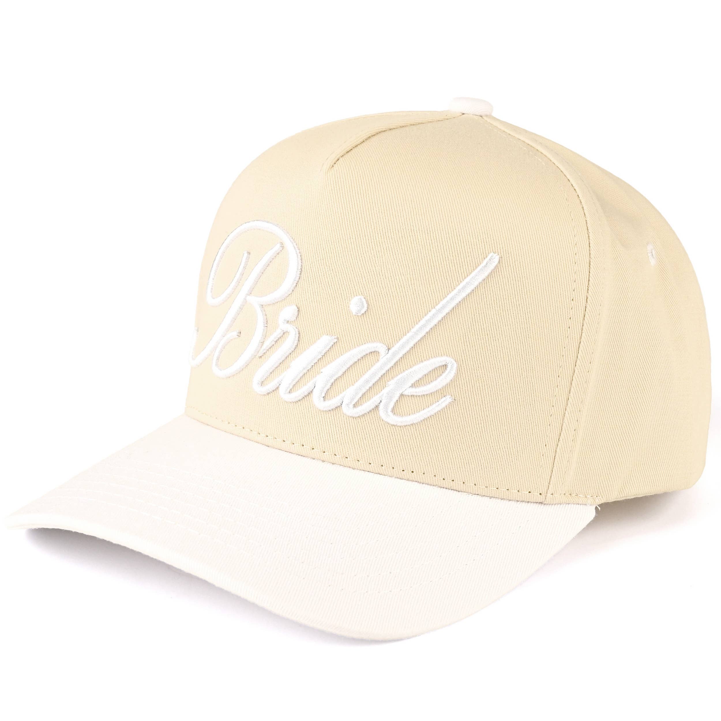 BRIDE Letter Embroidered Two Tone Trucker Cap