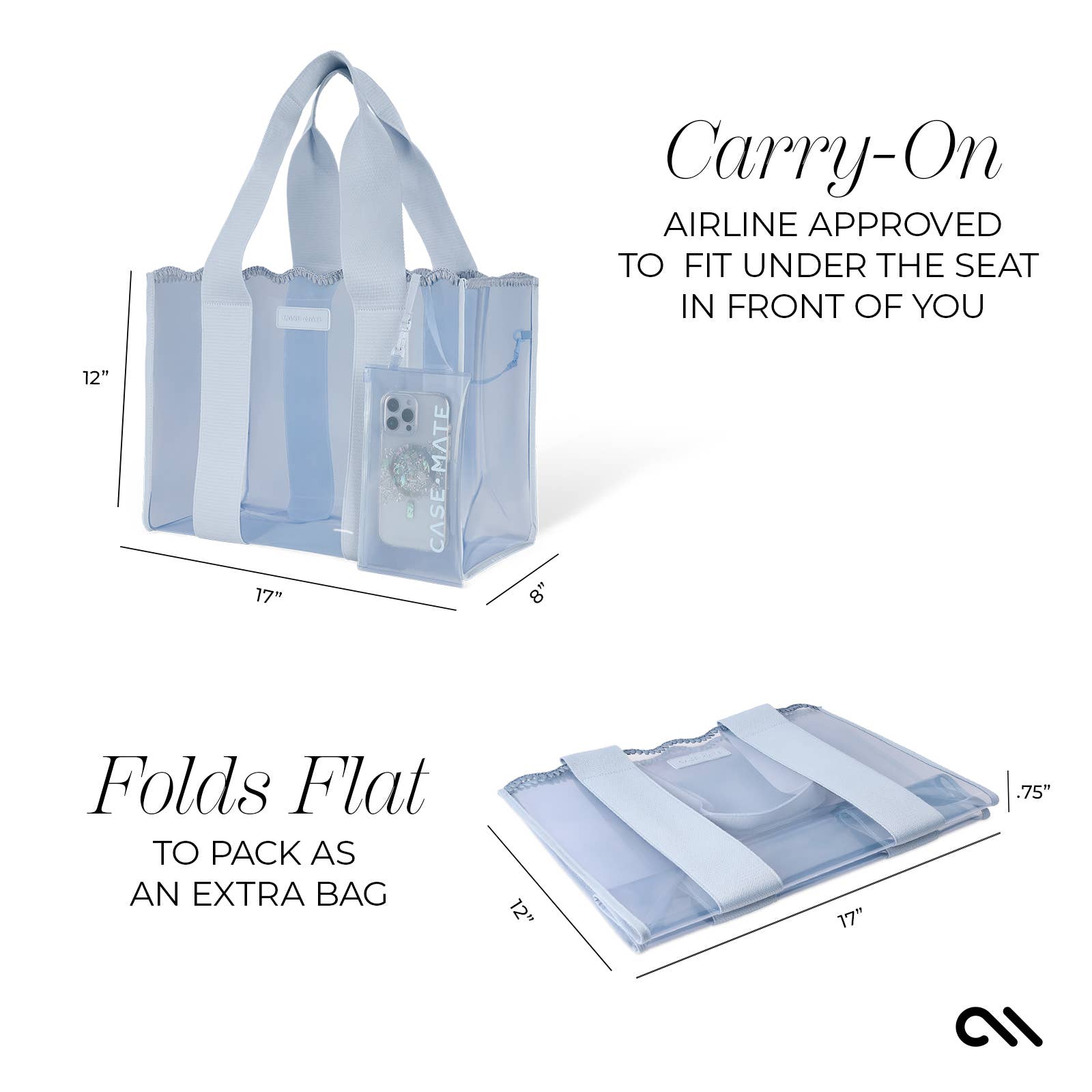 Case-Mate - Case-Mate Carolina Blue Crochet Wave Jelly Tote Bag