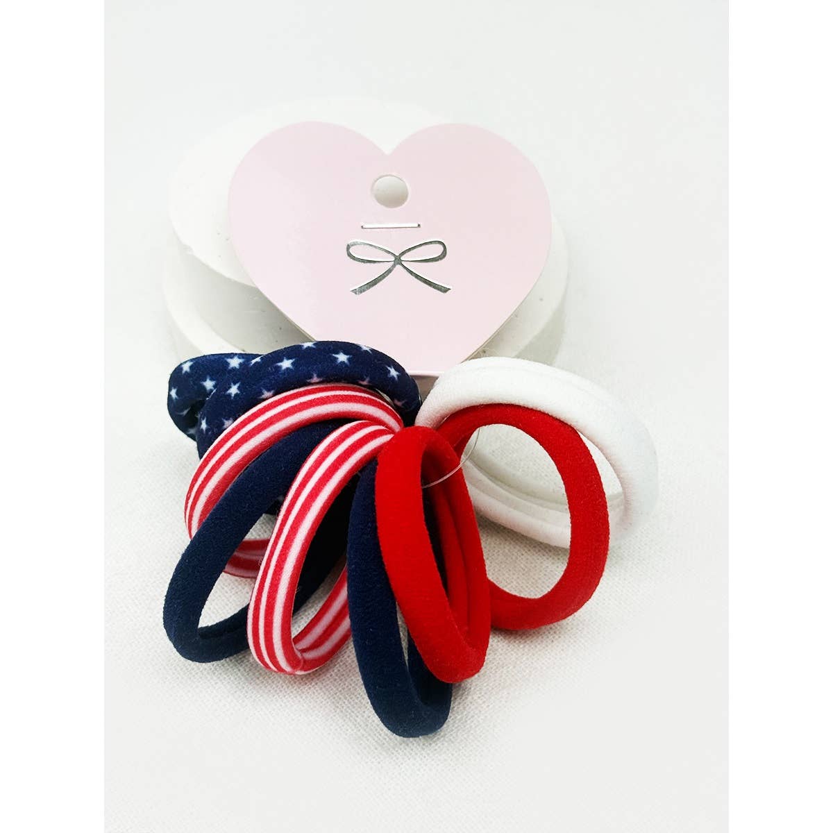 Love and Repeat - USA Theme and Solid Combined Neutral Tone Hair Tie Set