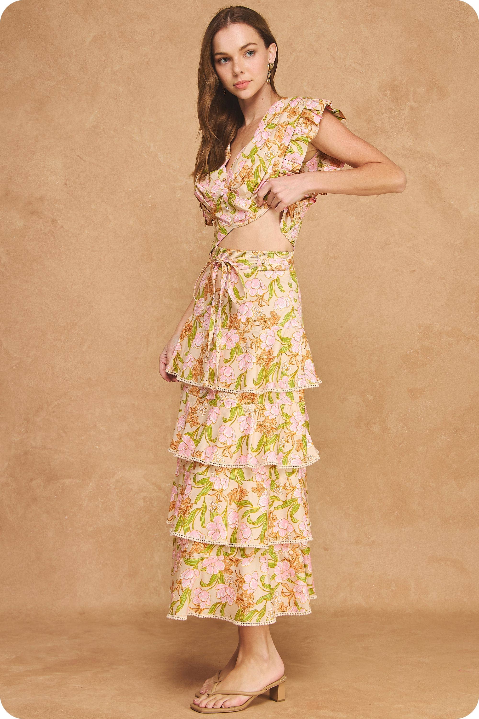 Strut & Bolt - Bloom Meadow 2-Piece Midi Skirt Set