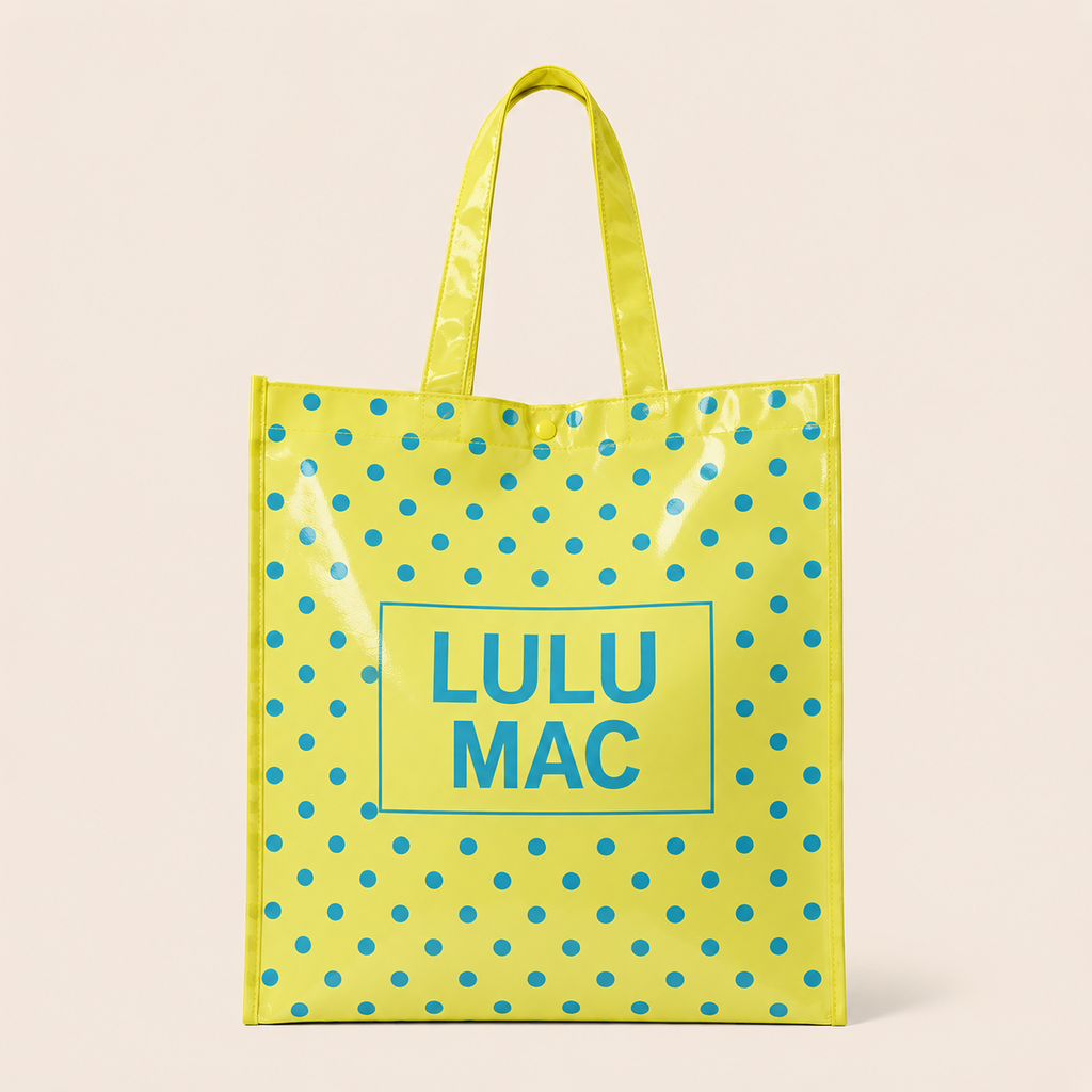 Girlie Girl Originals - LM-BG-1004  REUSABLE TOTE -BUTTER BLUE DOT