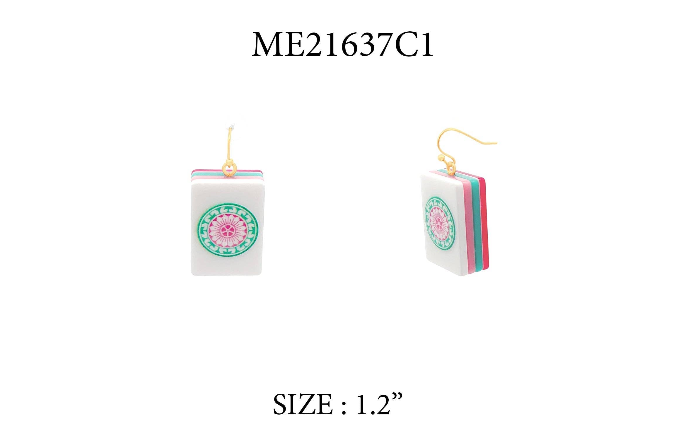 What's Hot - Mahjong Tile Acrylic 1.25" Earring