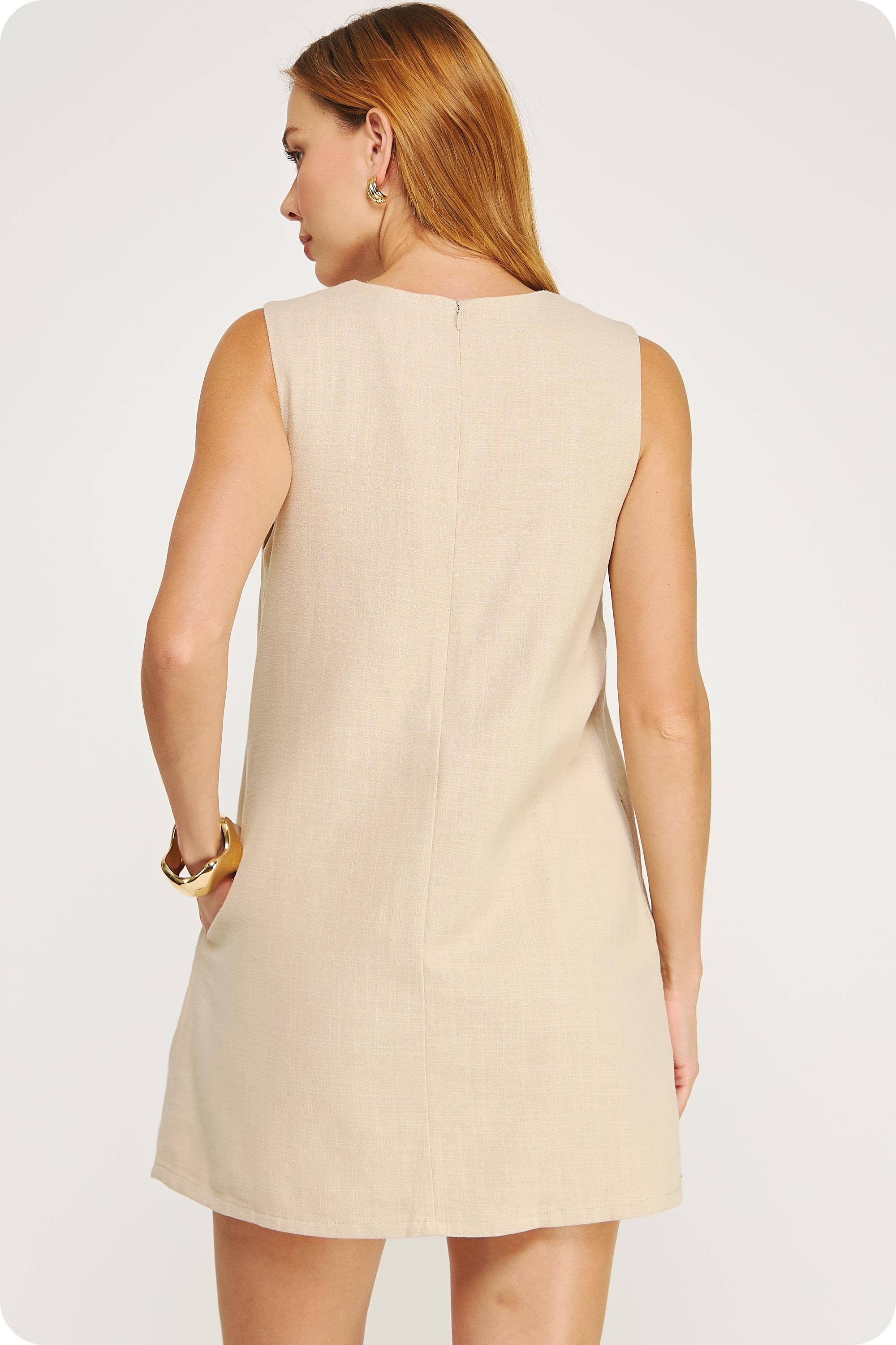 Strut & Bolt - Wavy Contrast Color Block Mini Dress