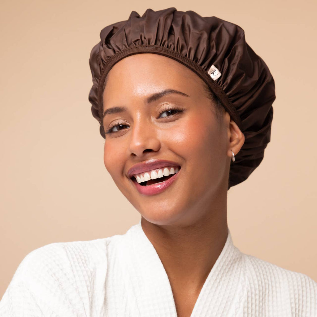 KITSCH - Kitsch Shower Cap 2pc Set - Terracotta & Brown
