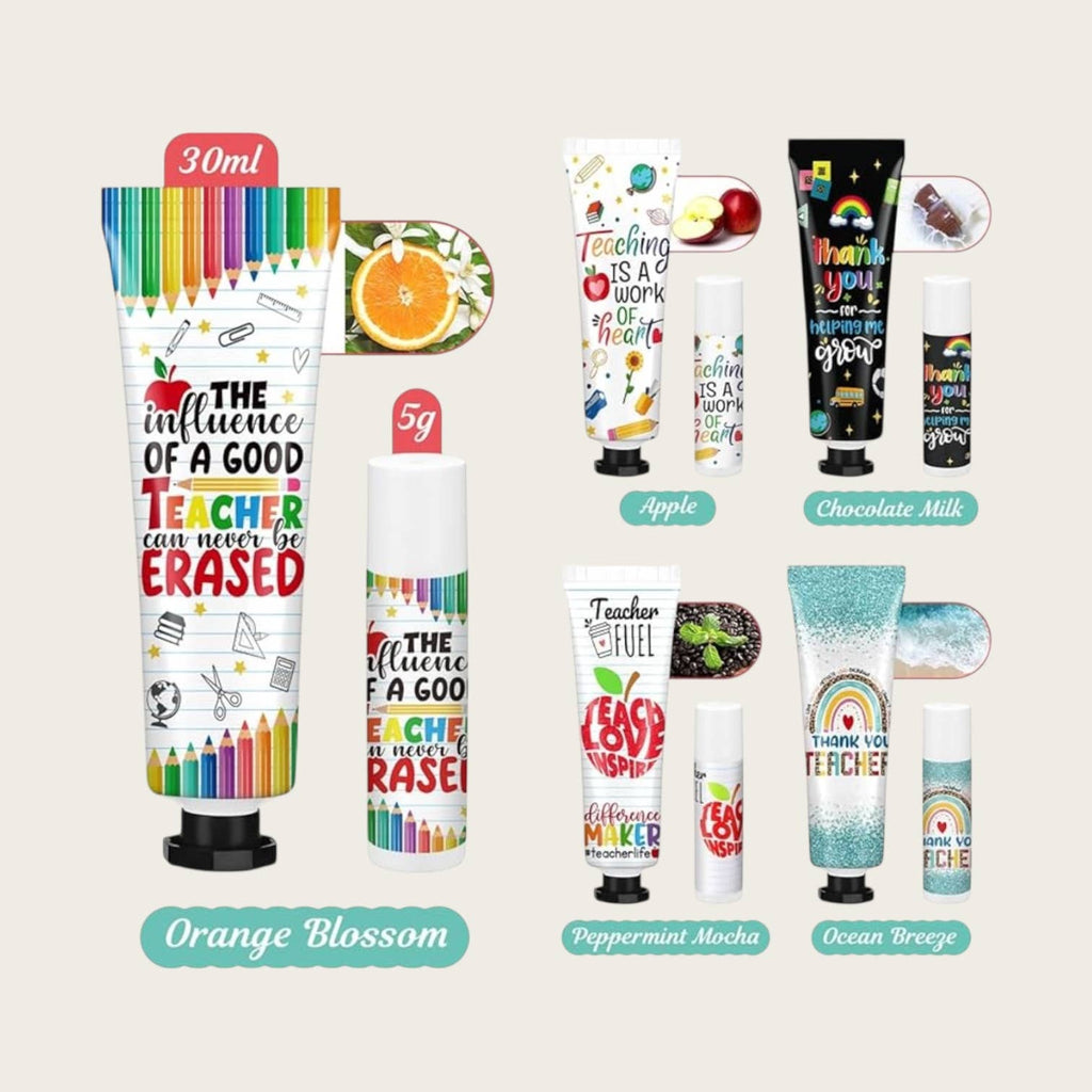 Ella Blue - Teacher theme lip balm and hand cream sets
