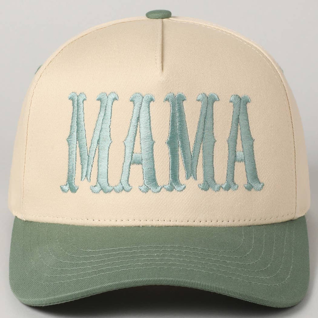 Fashion City - MAMA Typographic Design Embroidery Baseball Cap