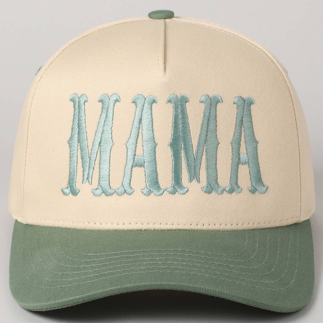 Fashion City - MAMA Typographic Design Embroidery Baseball Cap