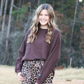 Girlie Girl Originals - LM-WAFFLE LONGSLEEVE TOP-BROWN