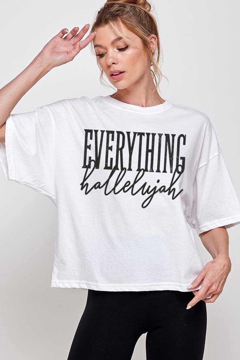 Everything Hallelujah Graphic Relaxed Crop Top