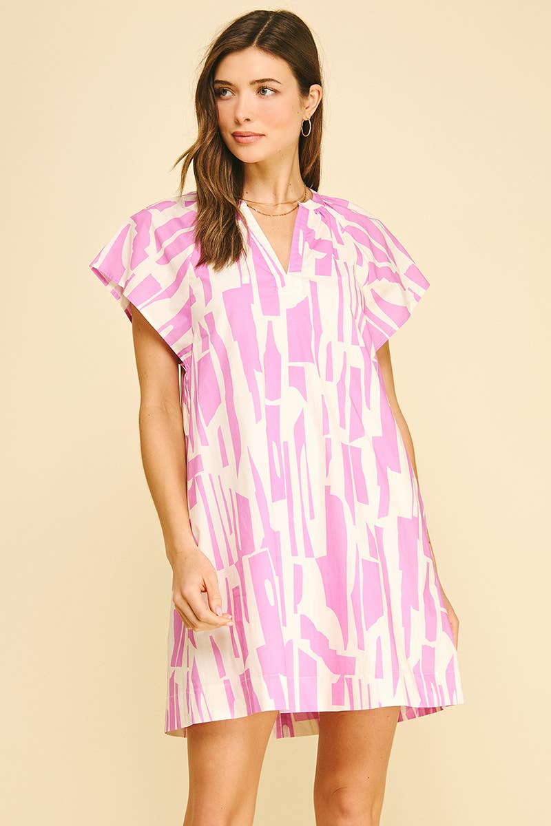 PINCH - PRINT MINI TUNIC DRESS - 5049D