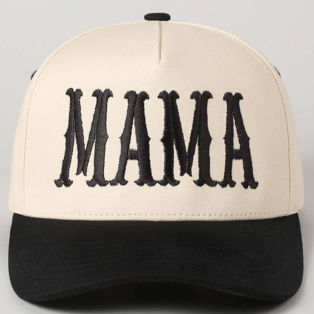 Fashion City - MAMA Typographic Design Embroidery Baseball Cap