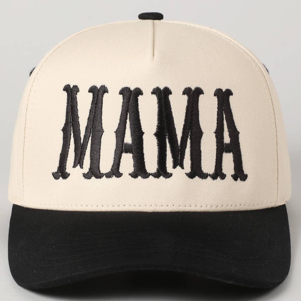 Fashion City - MAMA Typographic Design Embroidery Baseball Cap