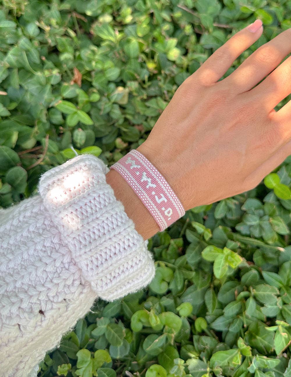 Elevated Faith - Pink WWJD Embroidered Bracelet