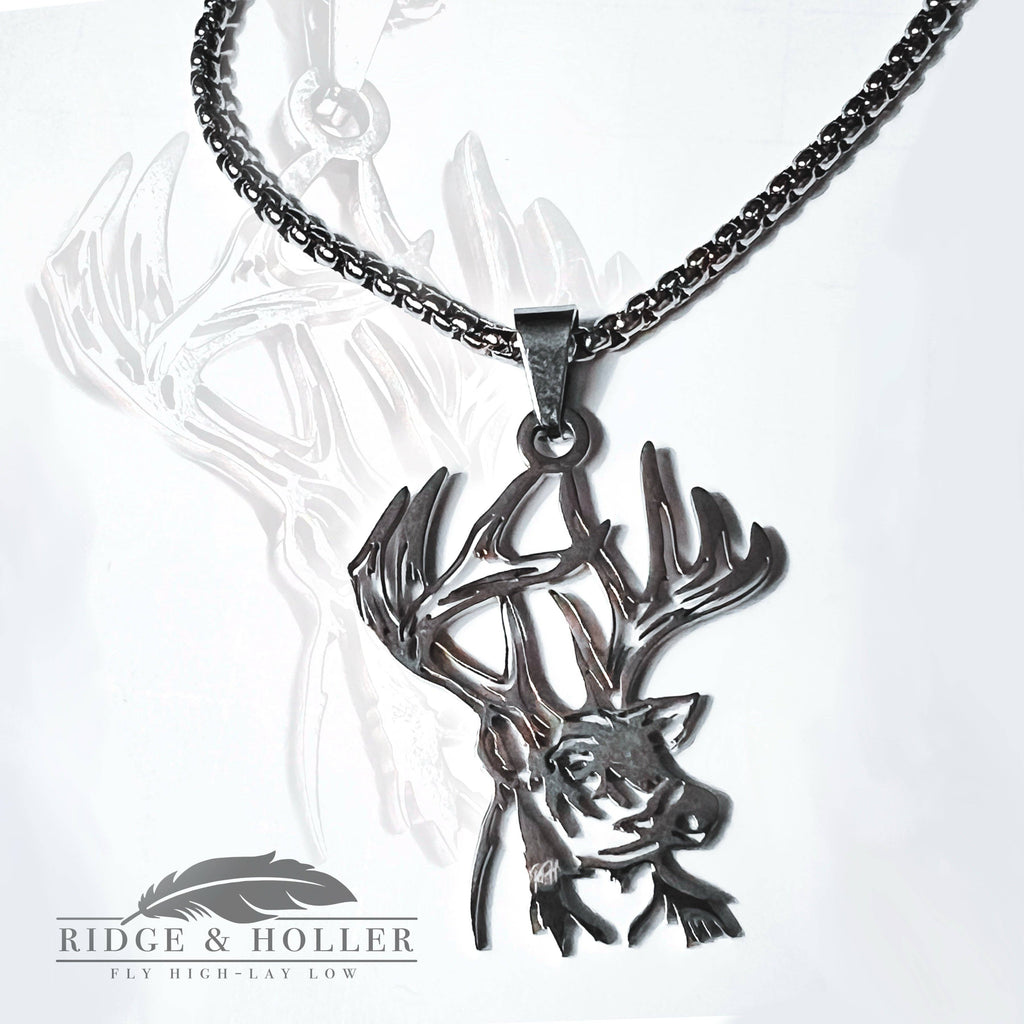 Ridge&Holler - Deer Rack- Stainless Steel Necklace and Pendant