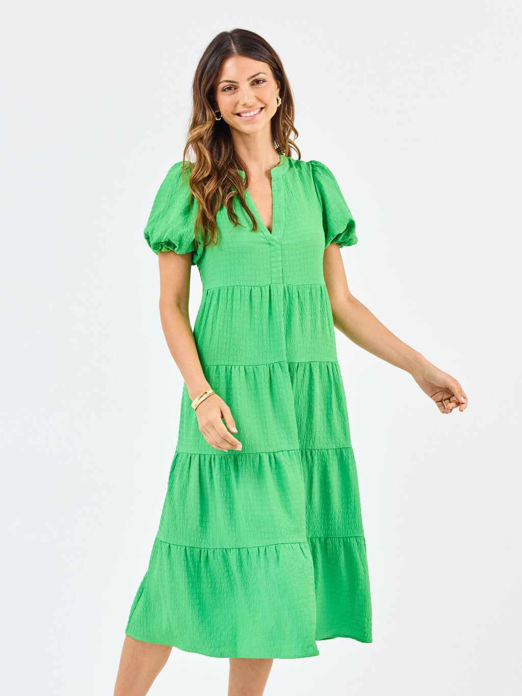 Mary Square - Kinsley Seersucker Dress | Green