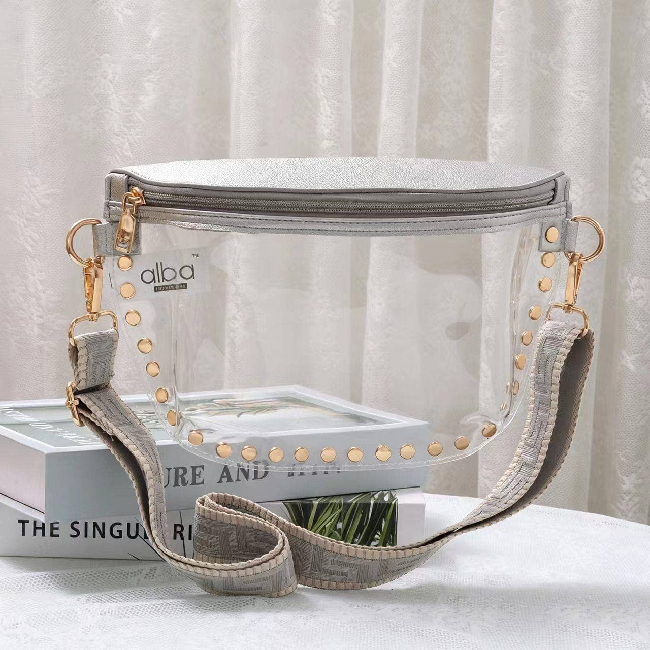 MiMi Wholesale - CB701 Lorna Clear Gameday Studded Crossbody Bag