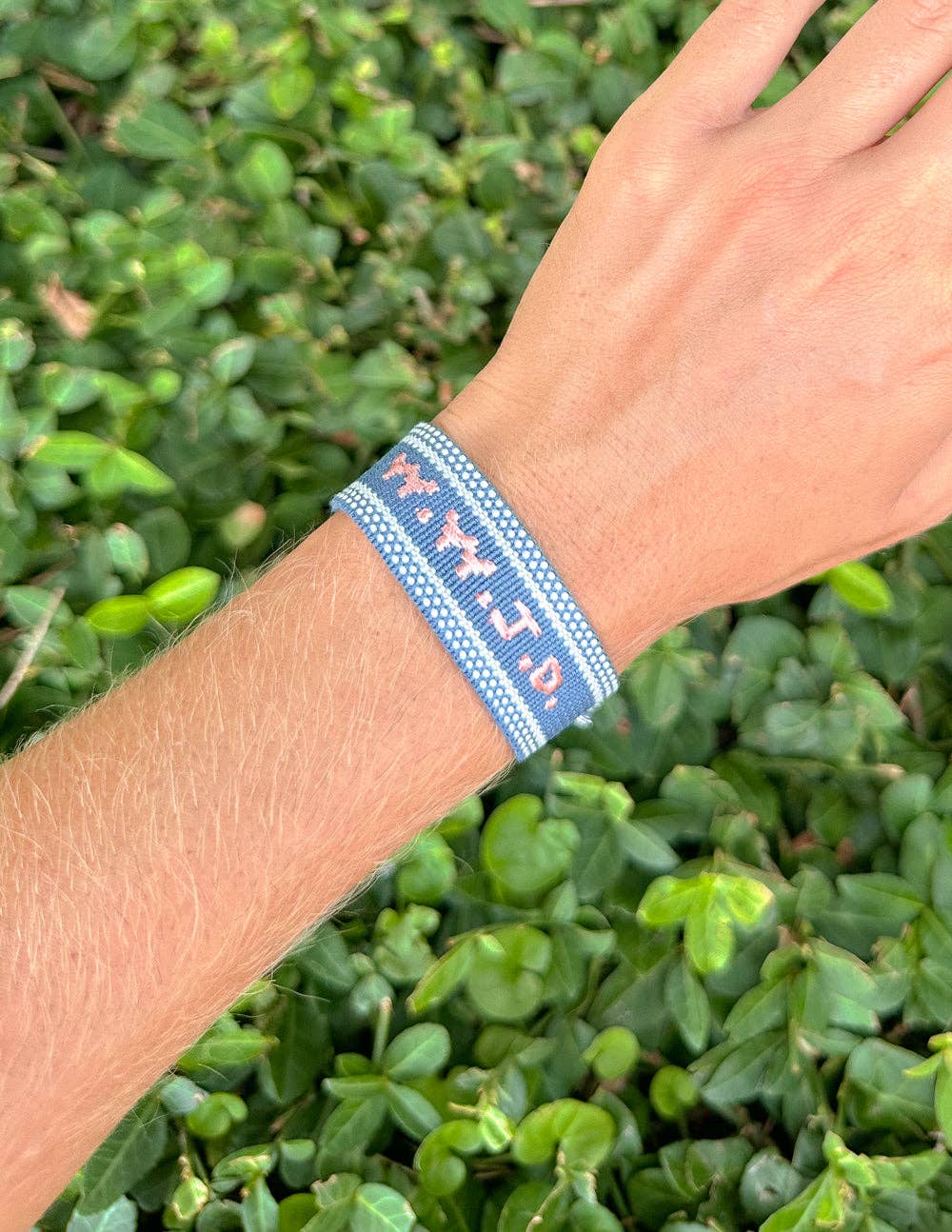 Elevated Faith - Blue WWJD Embroidered Bracelet
