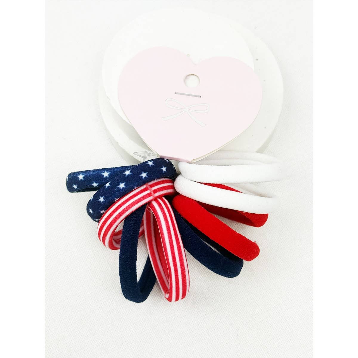 Love and Repeat - USA Theme and Solid Combined Neutral Tone Hair Tie Set