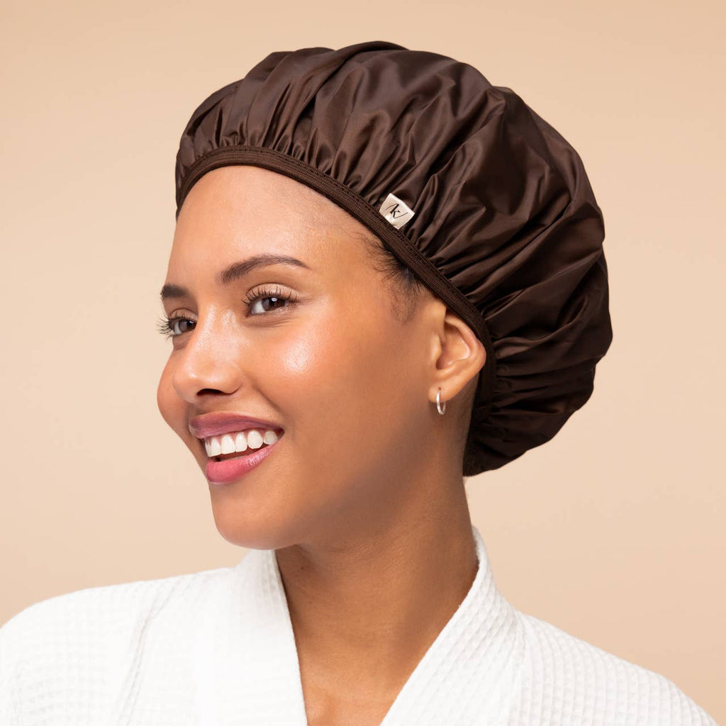 KITSCH - Kitsch Shower Cap 2pc Set - Terracotta & Brown