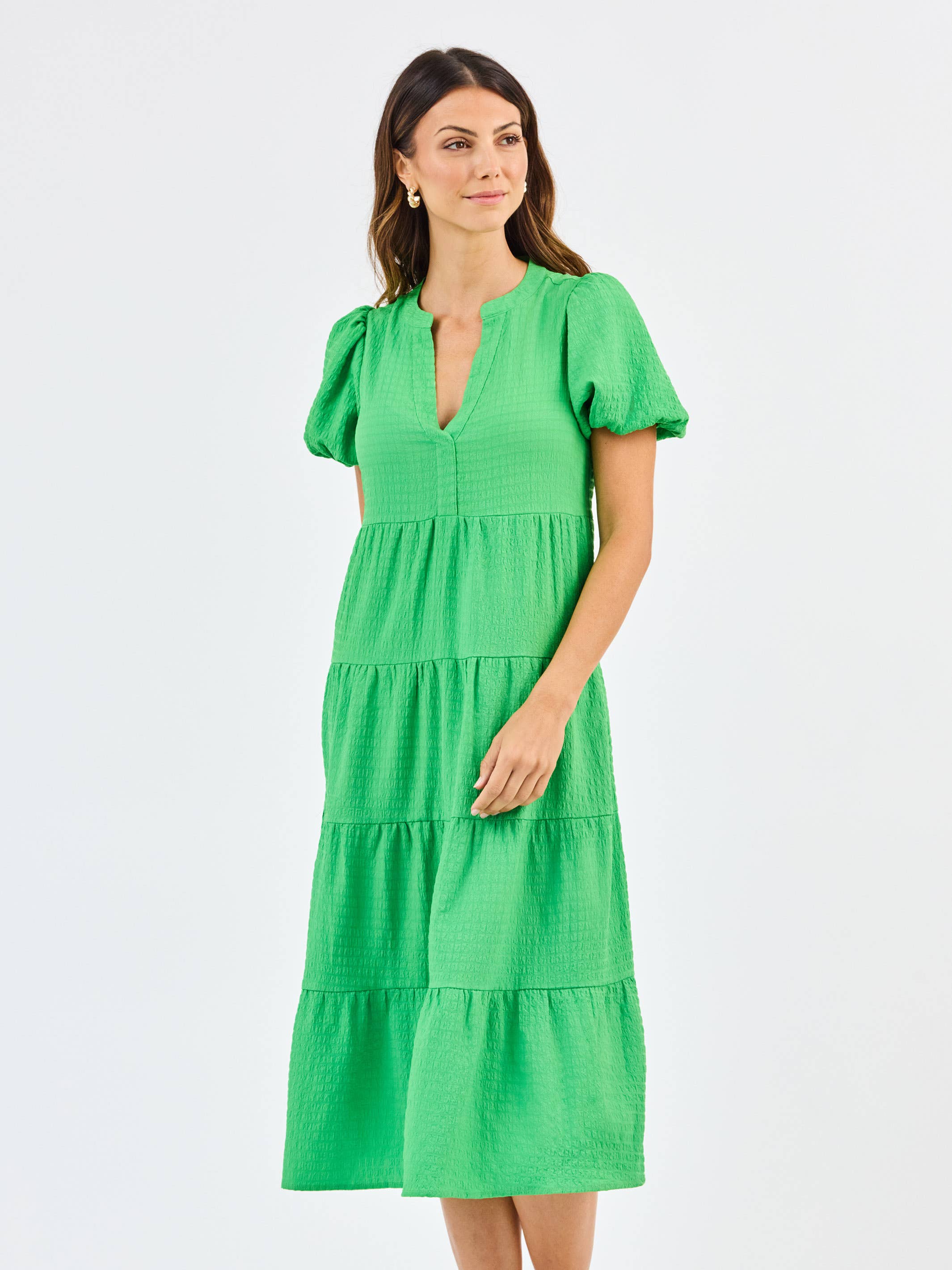 Mary Square - Kinsley Seersucker Dress | Green