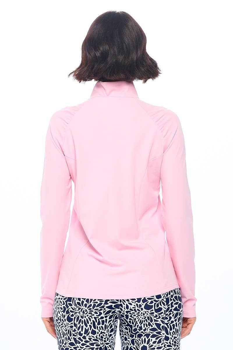 ARYEH - Navy Quarter-Zip Pullover with Gold Hardware