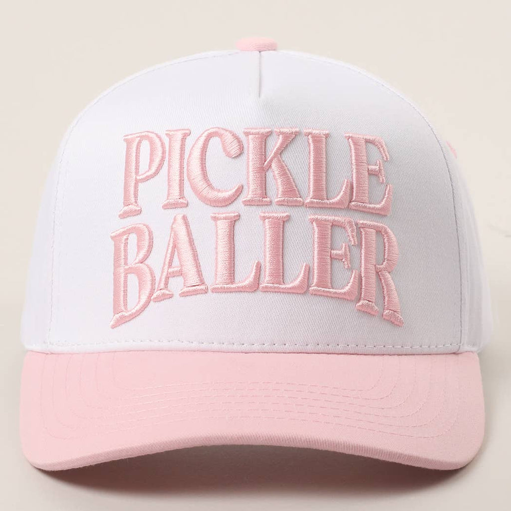 Fashion City - PICKLE BALLER 3D Letter Embroidery Two-Tone Trucker Hat