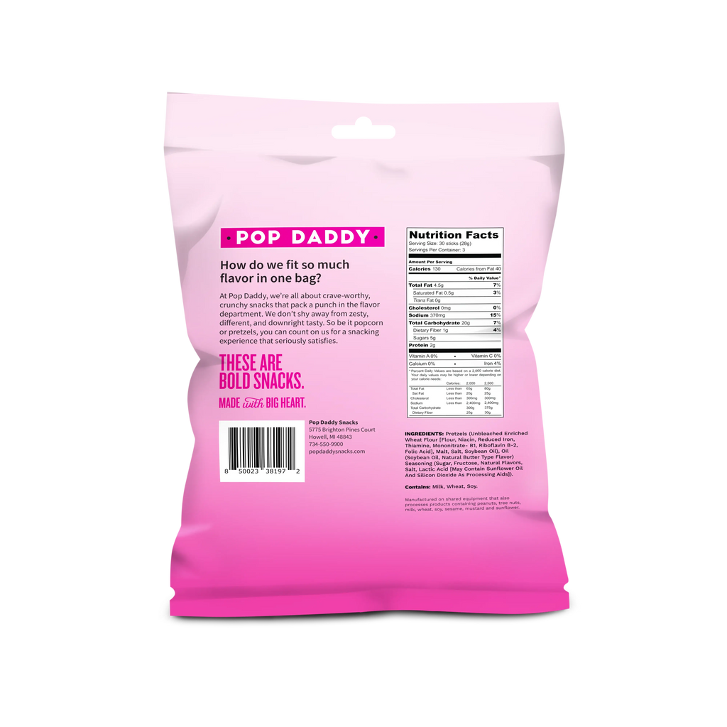 Pop Daddy Snacks - Seasoned Pretzels - 3oz - Birthday Cake (NEW 12CT)
