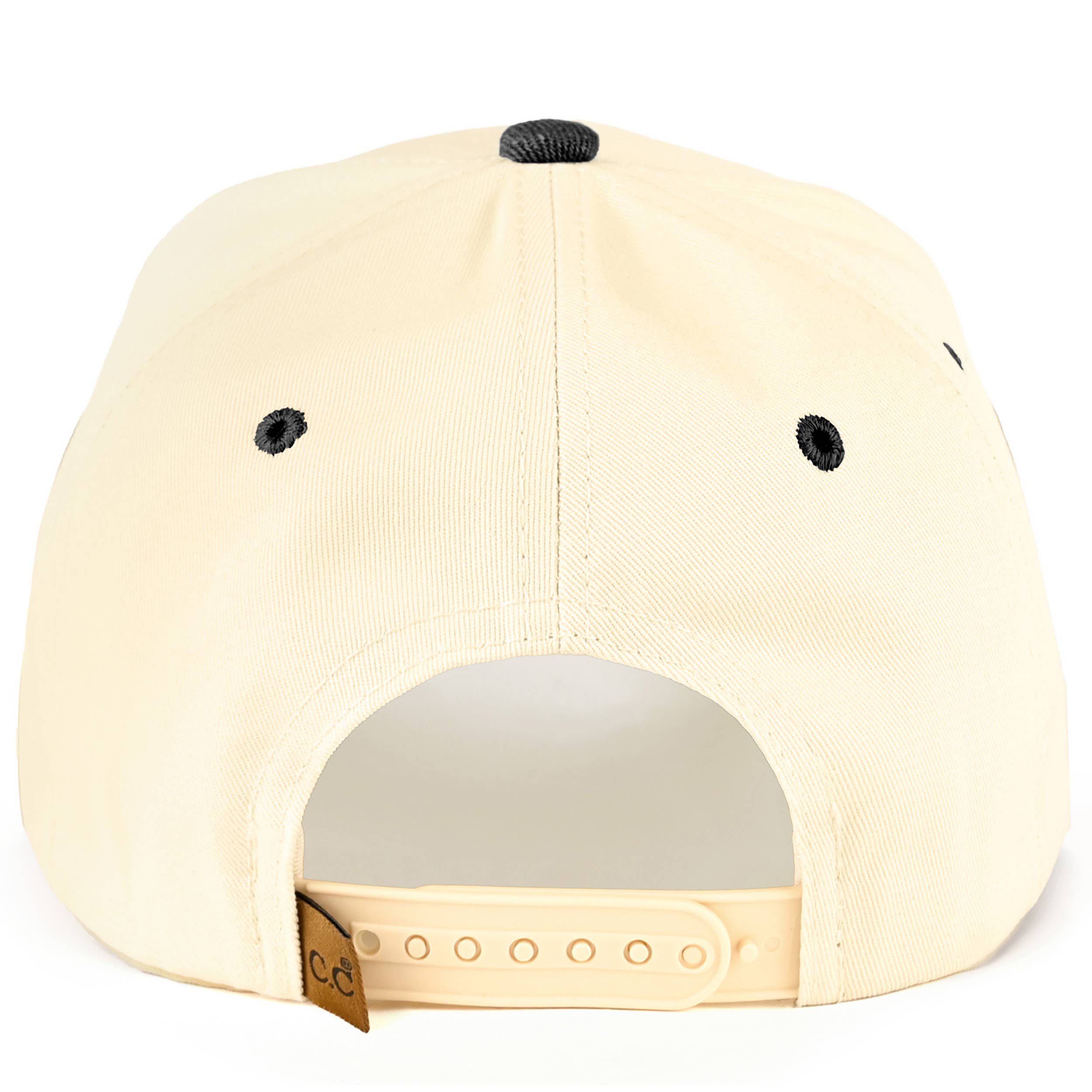 Hana - C.C OVERSTIMULATED Letter Embroidered Two Tone Trucker Cap
