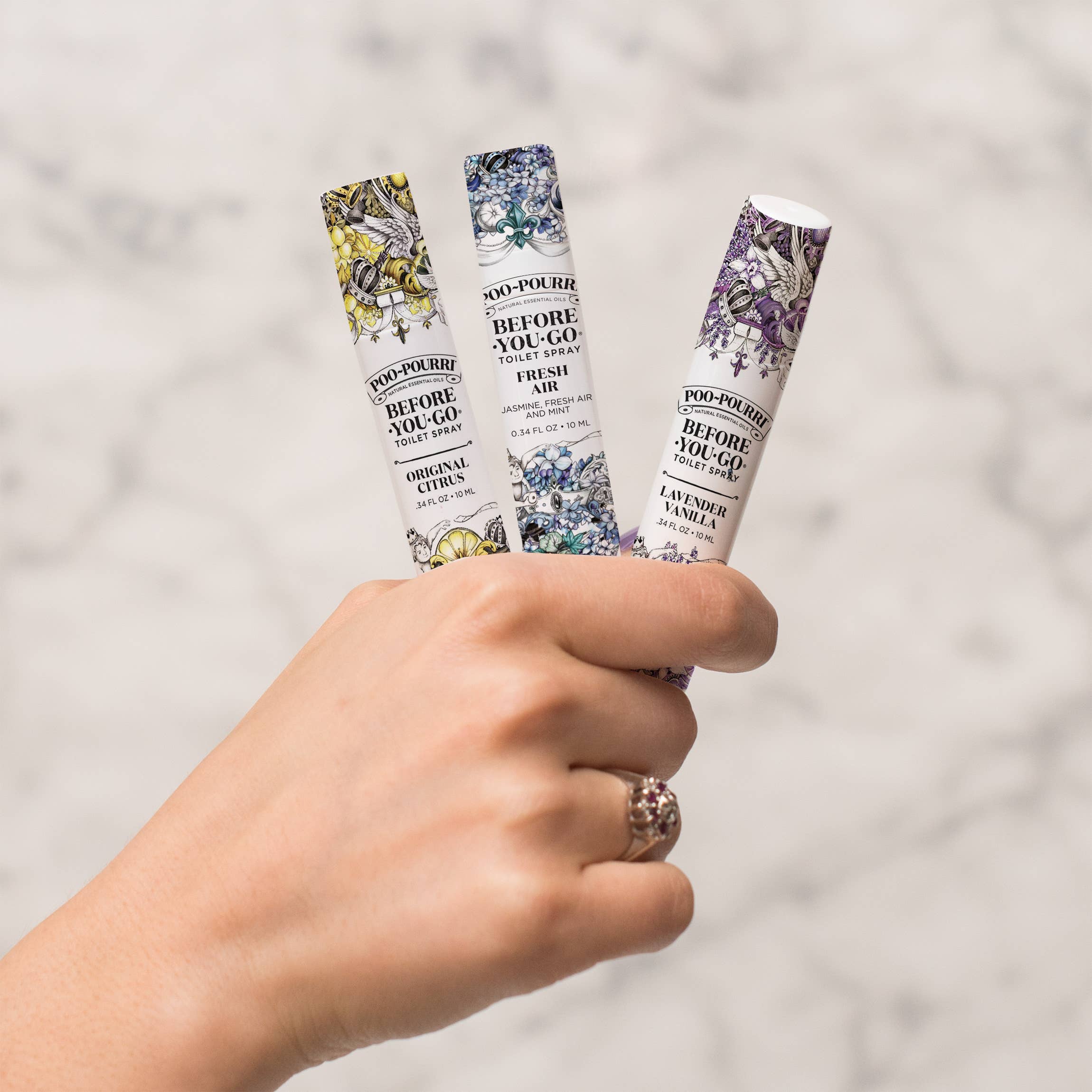 ~Pourri - Poo~Pourri On-The-Go 3 pack 10mL Travel Size, Gift Set