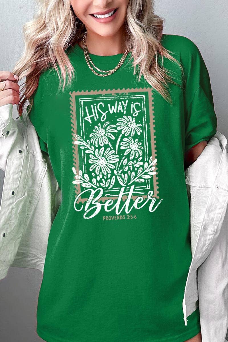 COLORBEAR - His Way Is Better Graphic Heavy Cotton Tee