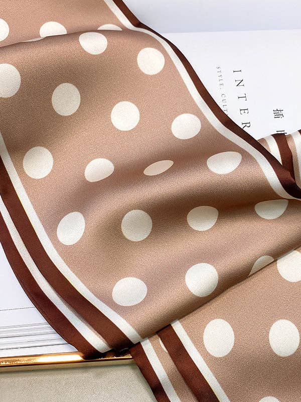 Sheer Trend - Vintage Polka-Dot Striped Printed Scarf