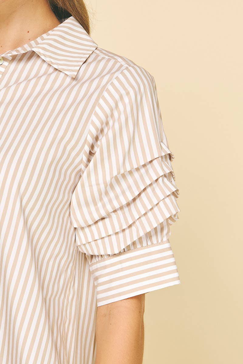 STRIPE BUTTON DOWN MINI DRESS