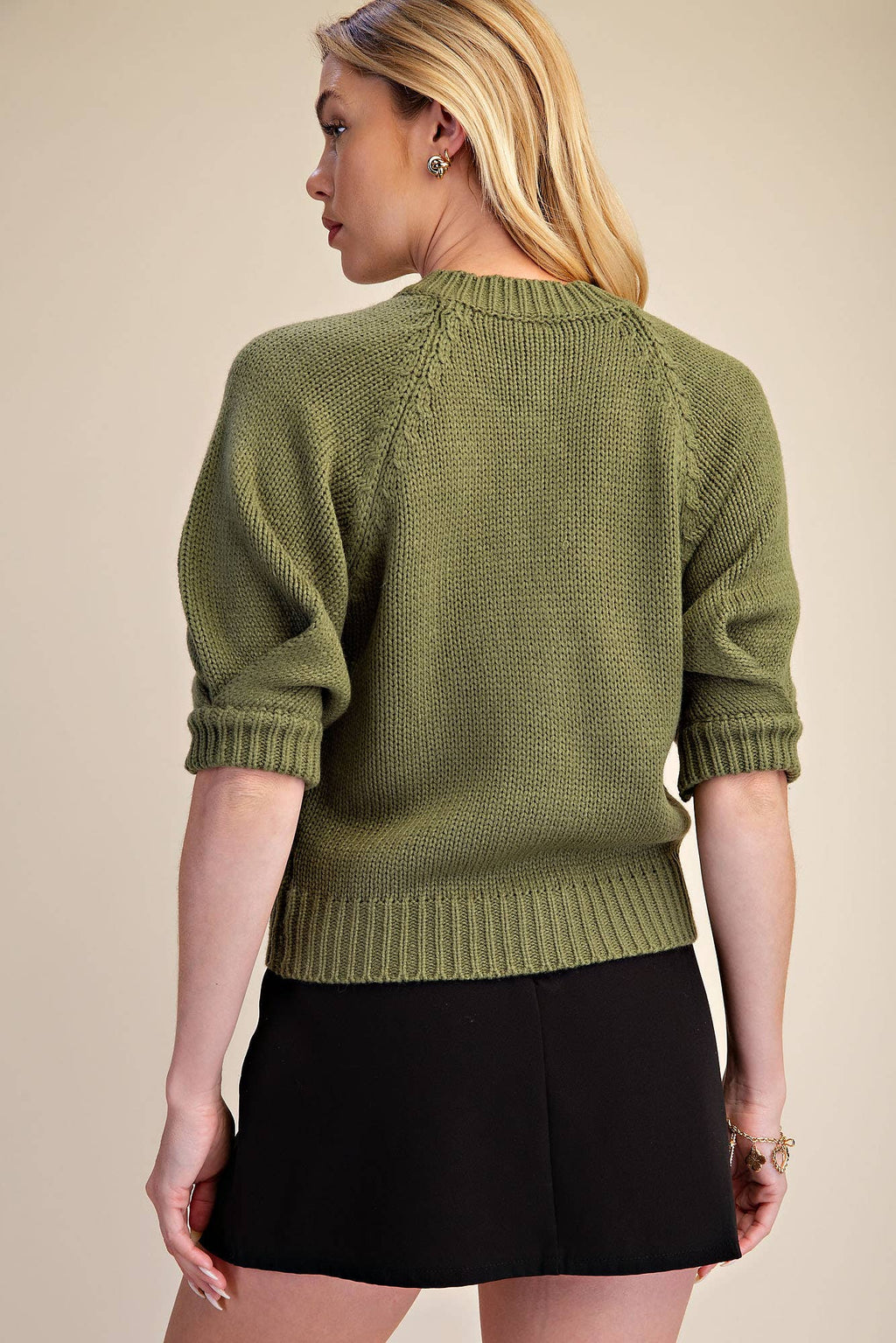 Glam - Puff Sleeve Sweater Cardigan