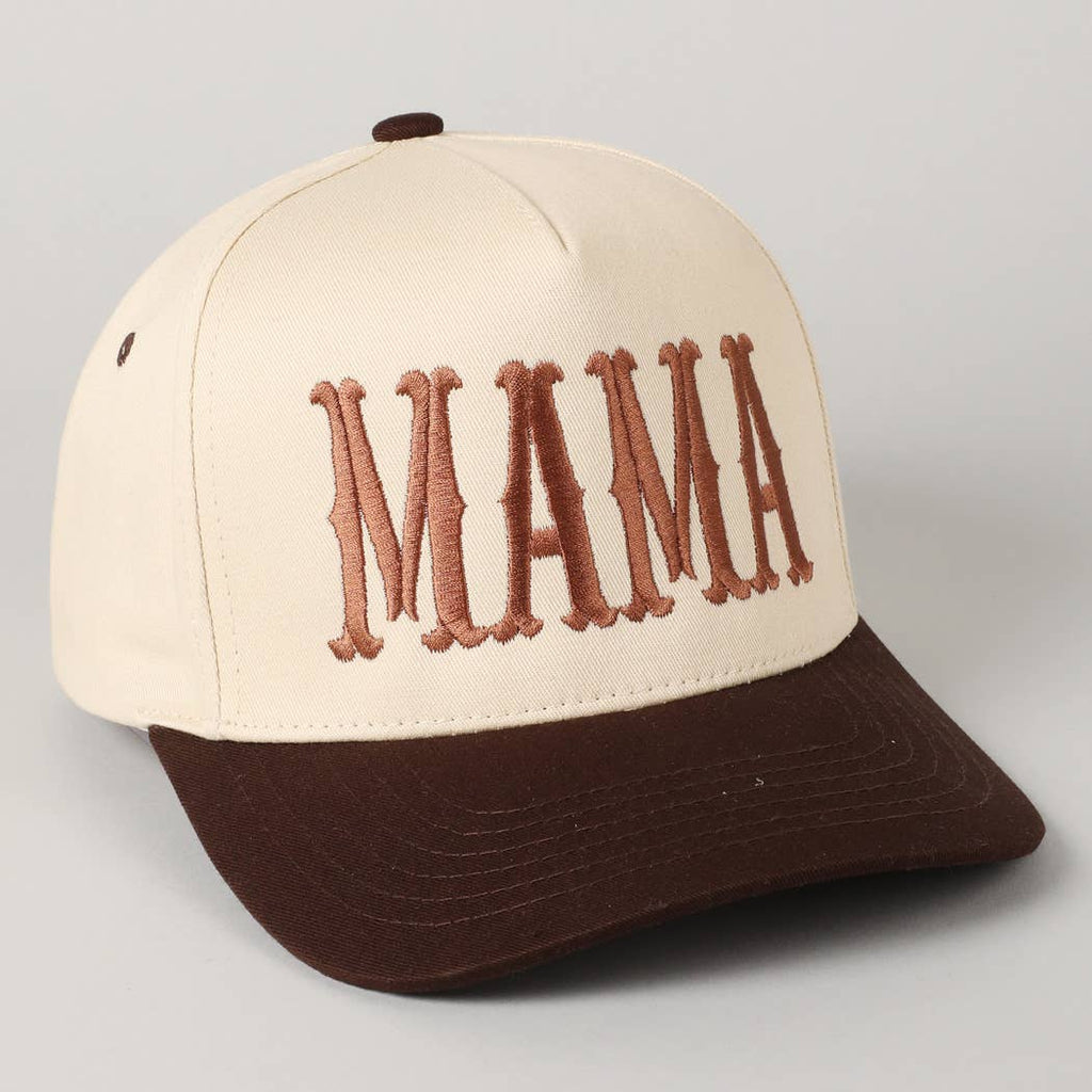 Fashion City - MAMA Typographic Design Embroidery Baseball Cap