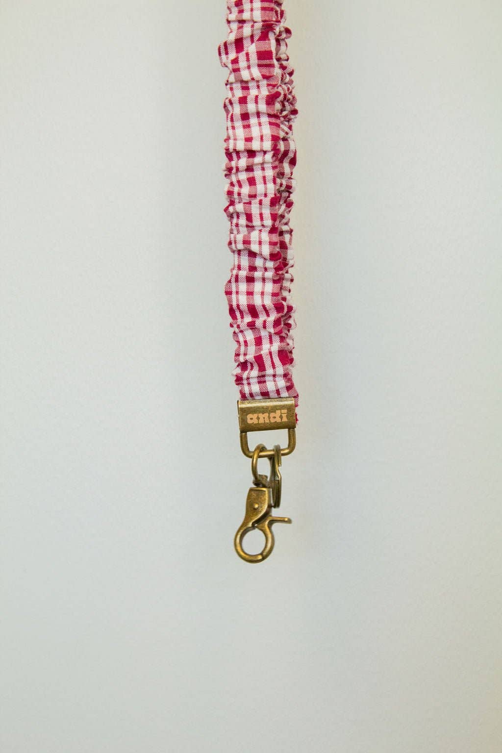Maroon Checked Lanyard