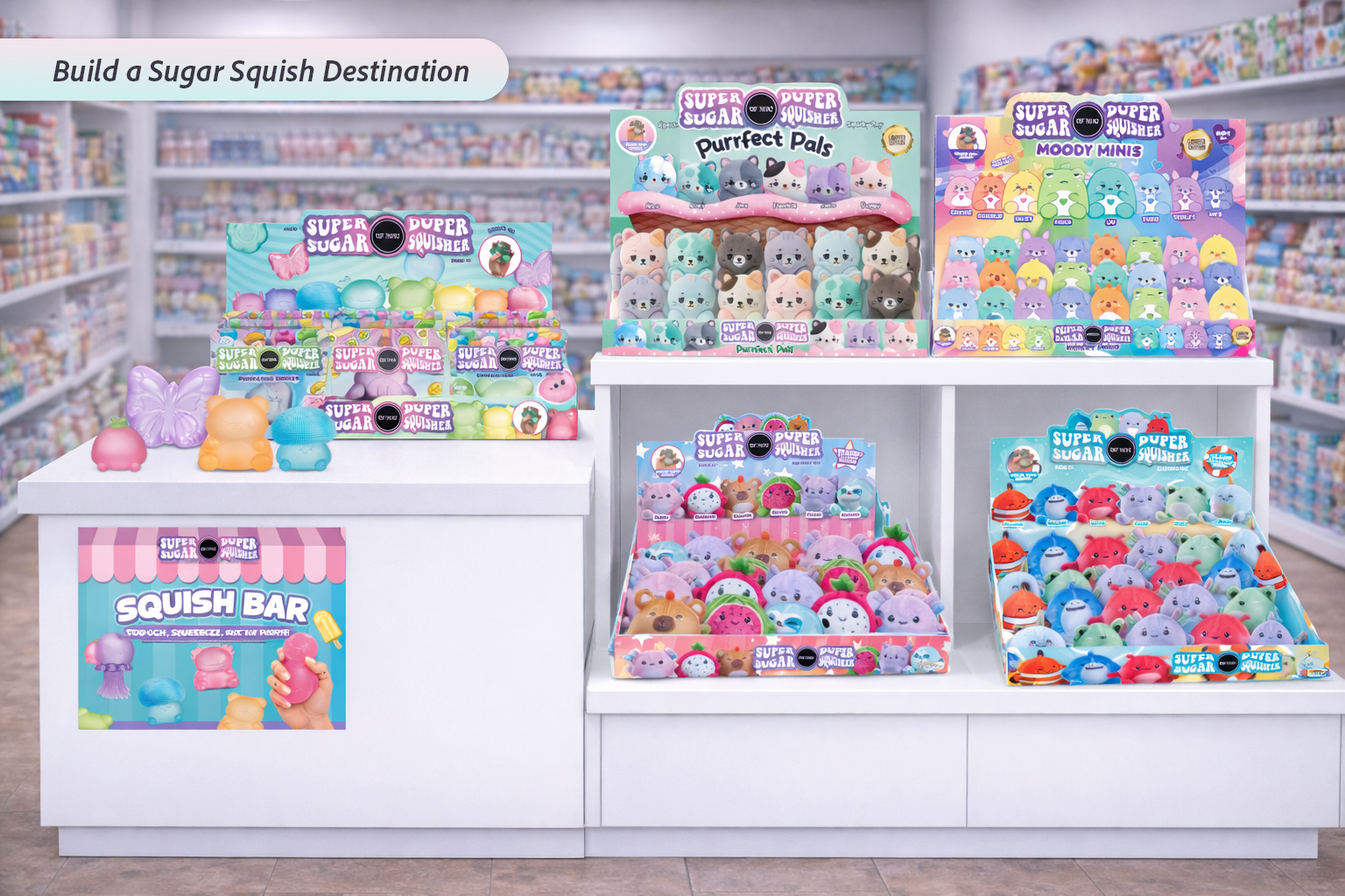 Top Trenz Inc - Super Duper Sugar Squisher Variety Kit /66 Pieces $5.00 each