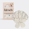 KITSCH - Oversized Satin Bonnet - Pearlized Cream & Coastal Blue Print