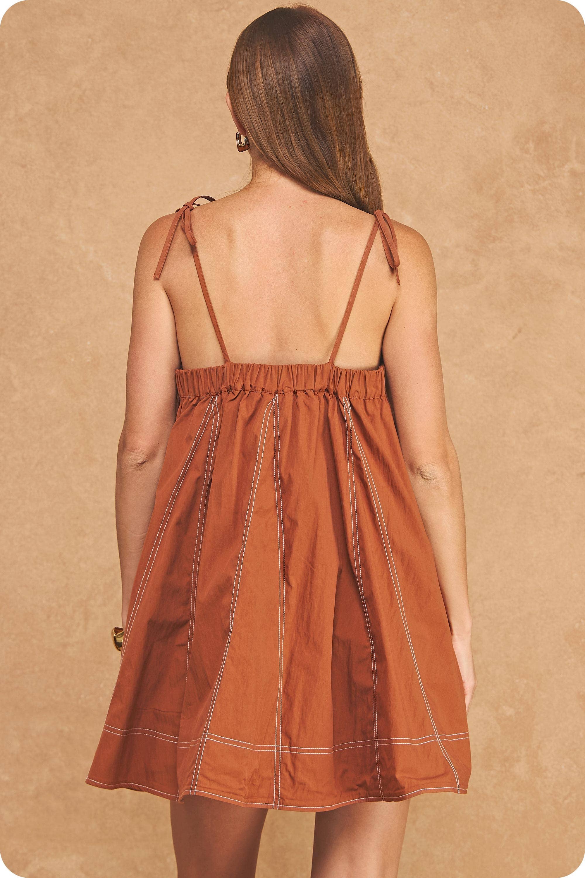 Strut & Bolt - Contrast Top Stitch Mini Dress