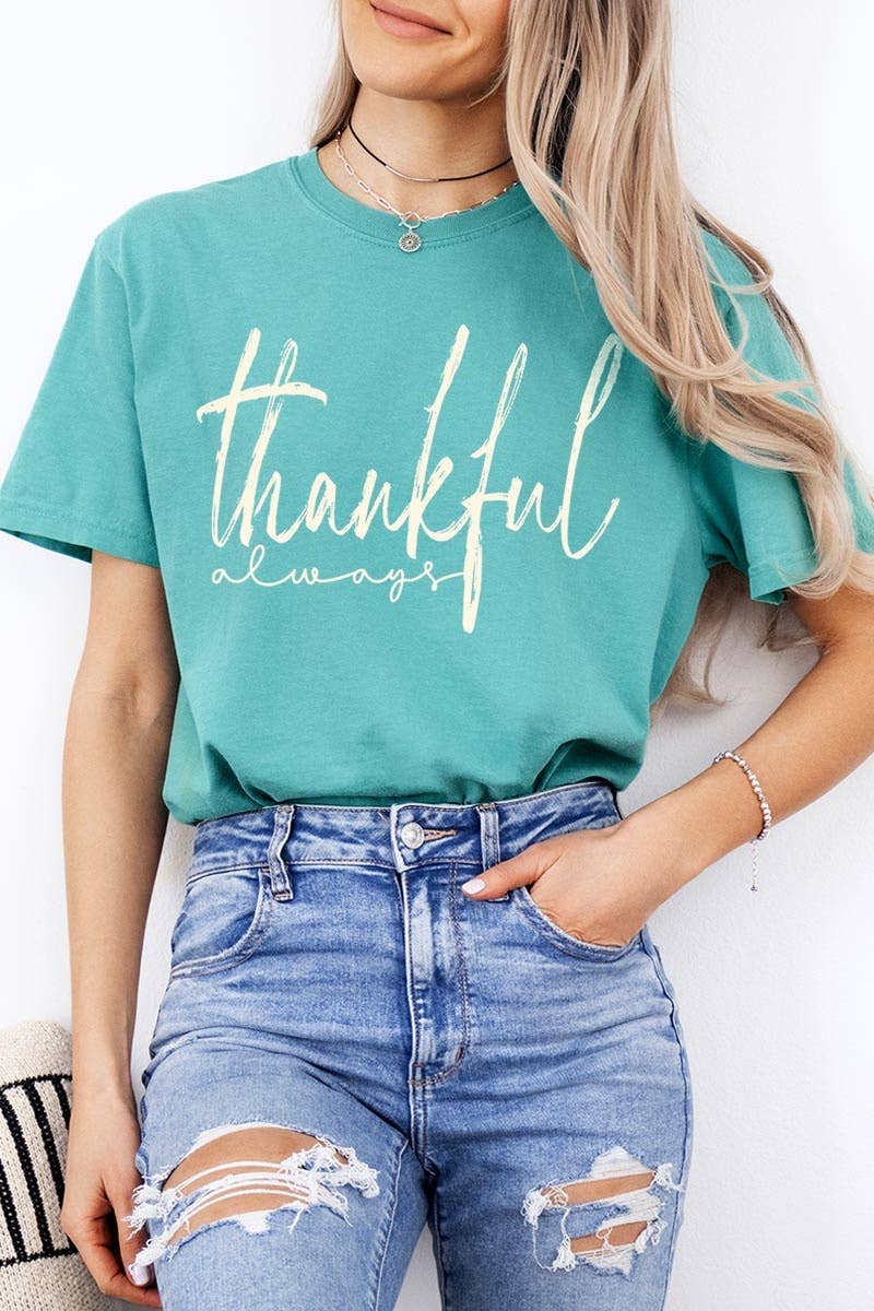 COLORBEAR - Thankful Graphic Garment Dyed Tee