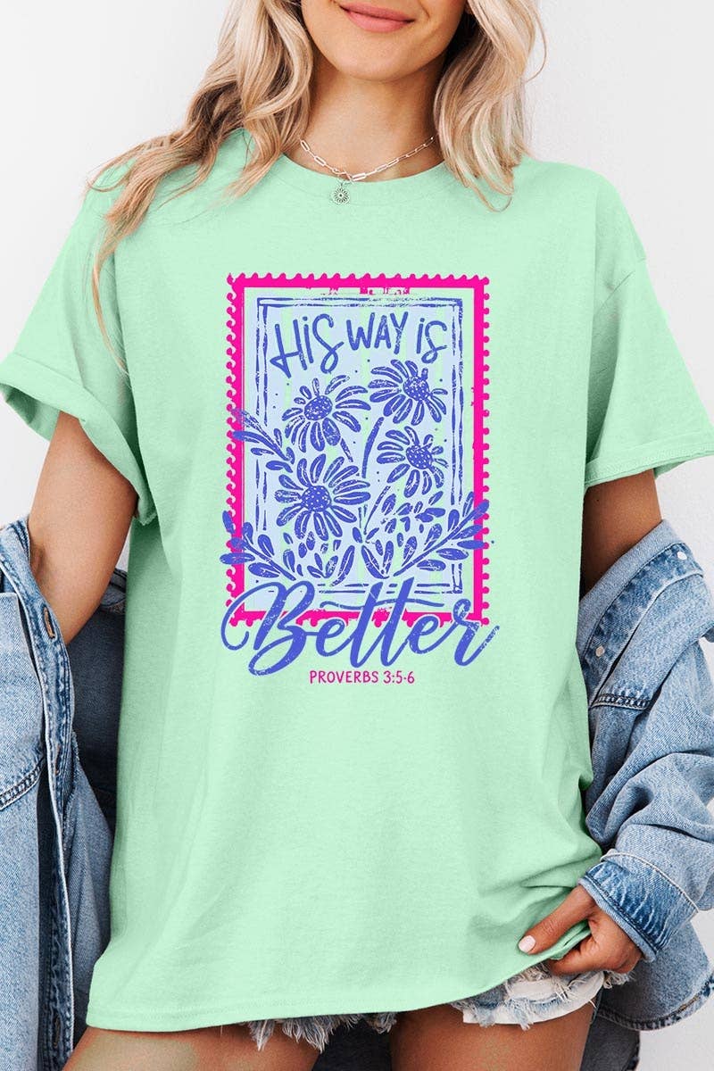 COLORBEAR - His Way Is Better Graphic Heavy Cotton Tee