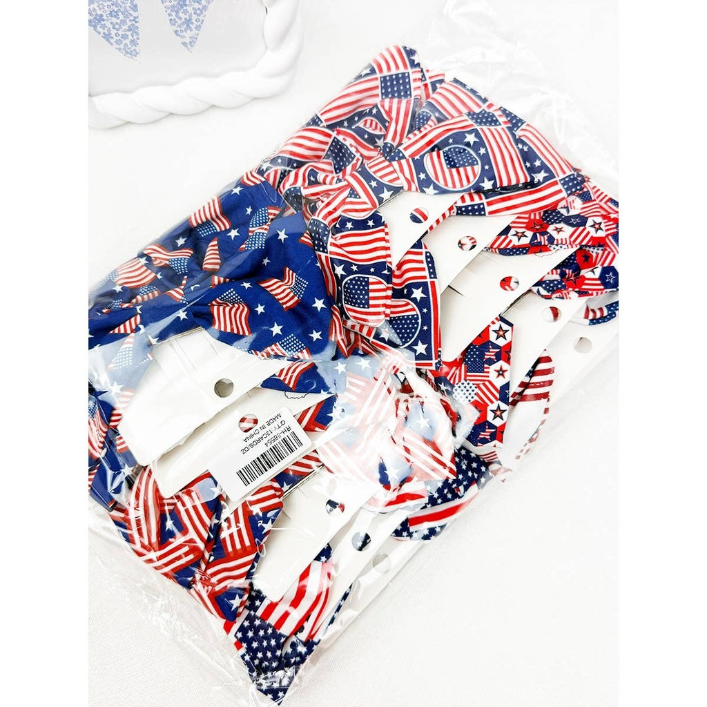 Love and Repeat - American Flag Bow Hair Clip Set