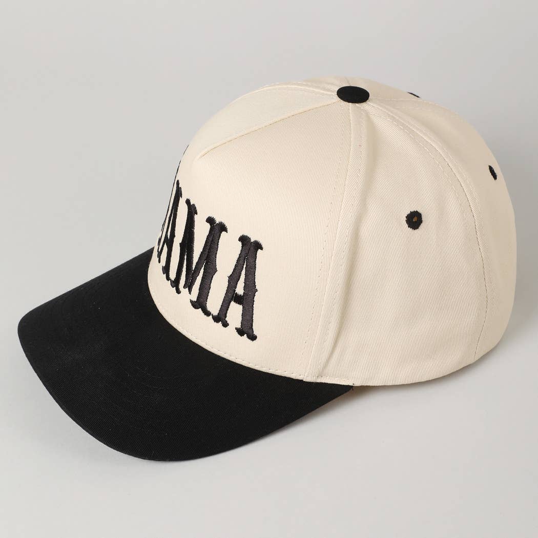 Fashion City - MAMA Typographic Design Embroidery Baseball Cap