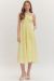Eyelet Solid halter midi dress