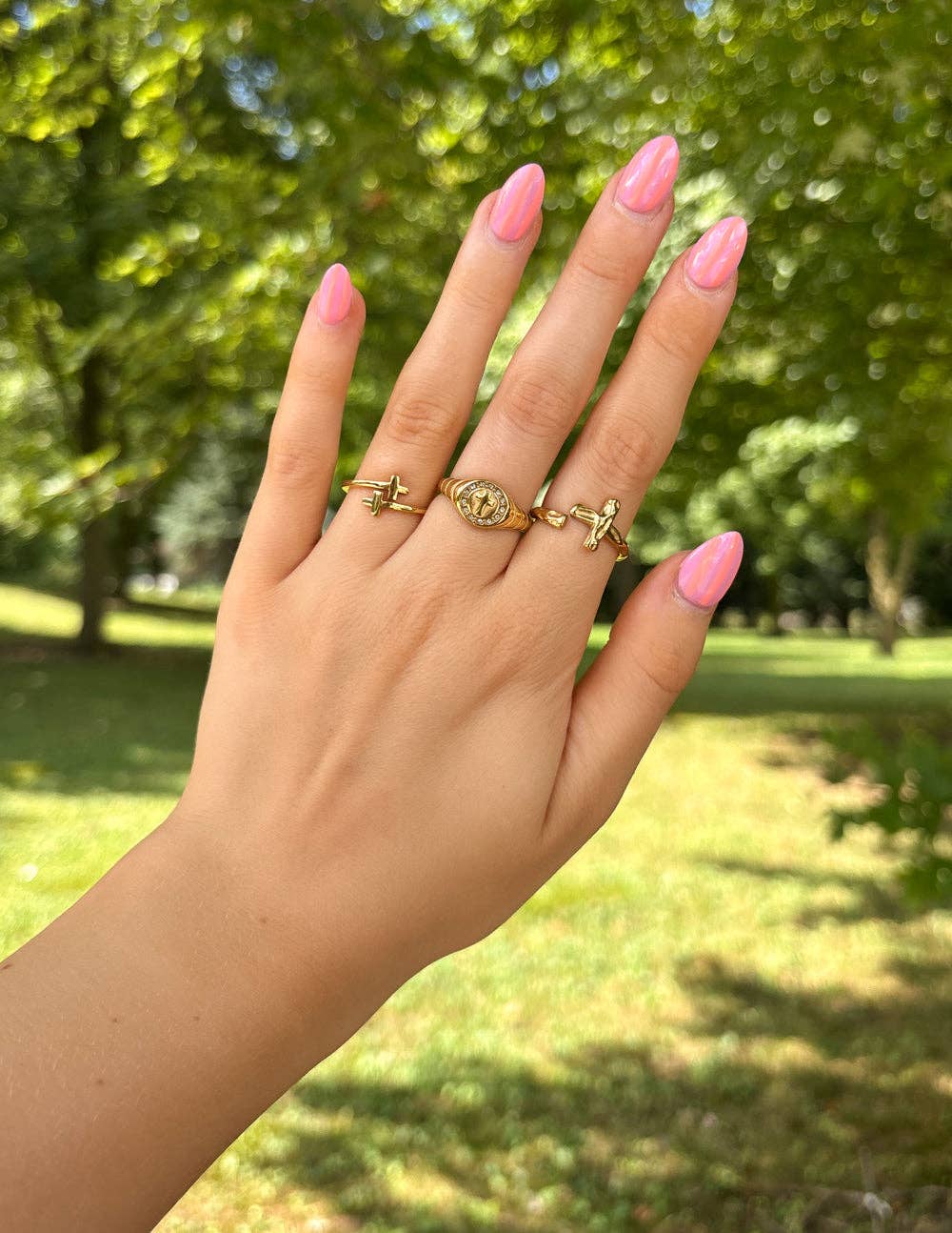 Elevated Faith - Gold Wrapped Cross Ring