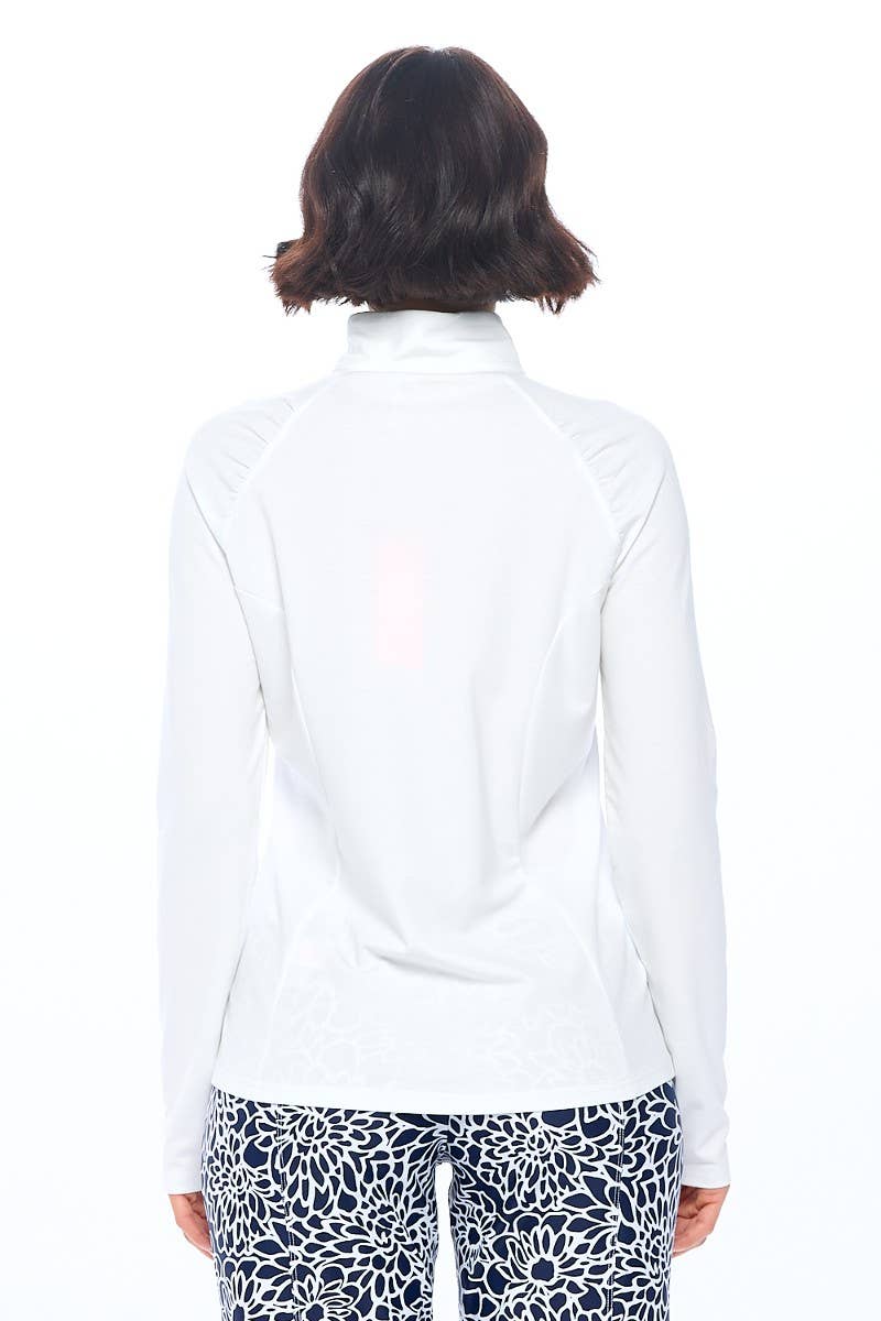 ARYEH - Navy Quarter-Zip Pullover with Gold Hardware